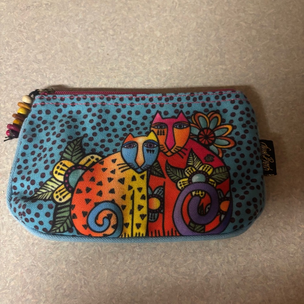Laurel Burch Cat Art to Wear Lagenlook Cat Lady Office Makeup Pencil Pouch S
